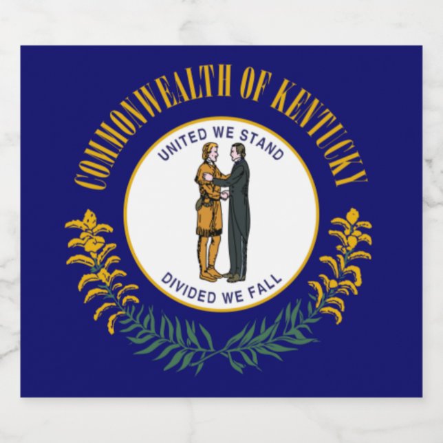 Kentucky: Bluegrass Commonwealth US Statlig flagga (Enkel etikett)