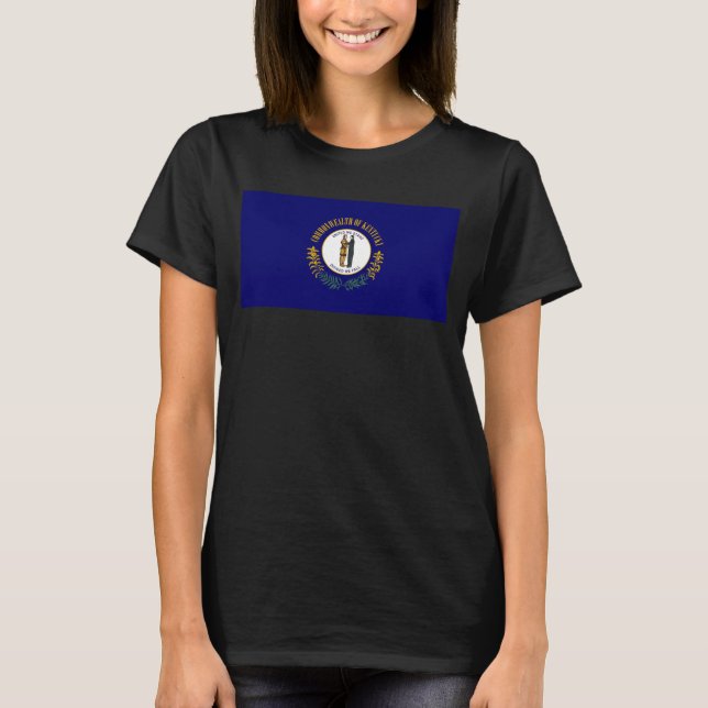 Kentucky: Bluegrass Commonwealth US Statlig flagga T Shirt (Framsida)