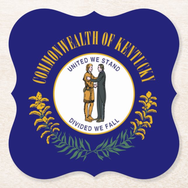Kentucky: Bluegrass Commonwealth US Statlig flagga Underlägg Papper (Framsida)