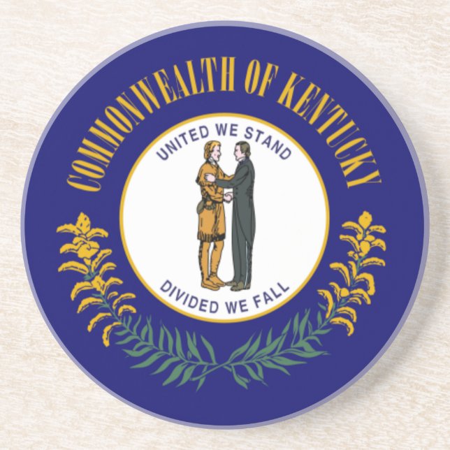 Kentucky: Bluegrass Commonwealth US Statlig flagga Underlägg Sandsten (Framsidan)
