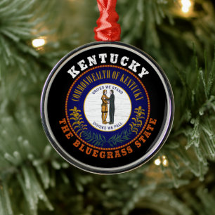 KENTUCKY BLUEGRASS STATLIG FLAGGA JULGRANSPRYDNAD METALL