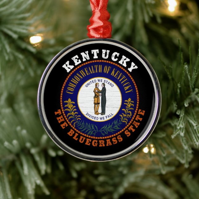 KENTUCKY BLUEGRASS STATLIG FLAGGA JULGRANSPRYDNAD METALL (Träd)