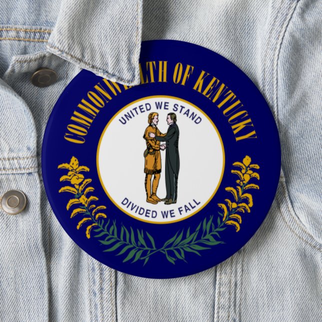 Kentucky Bluegrässamväldet Statlig flagga Knapp (In Situ)