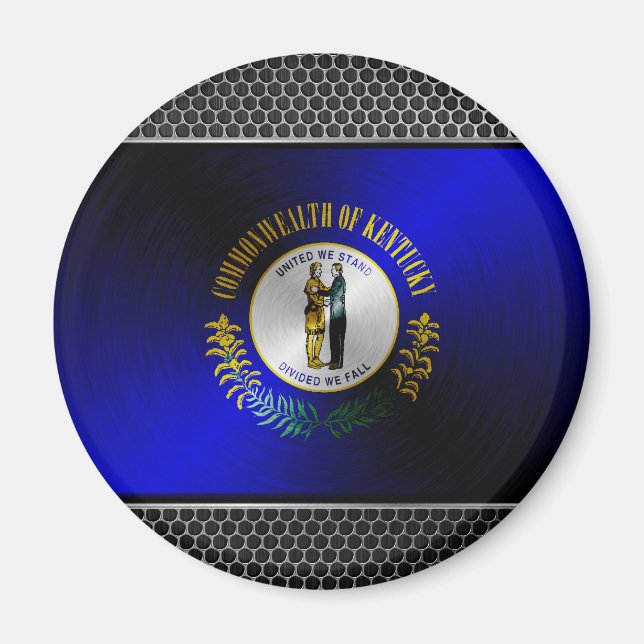 Kentucky borstat metall flagga magnet (Framsidan)