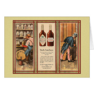 Kentucky Bourbon farbror Sam Prohibition Hälsningskort