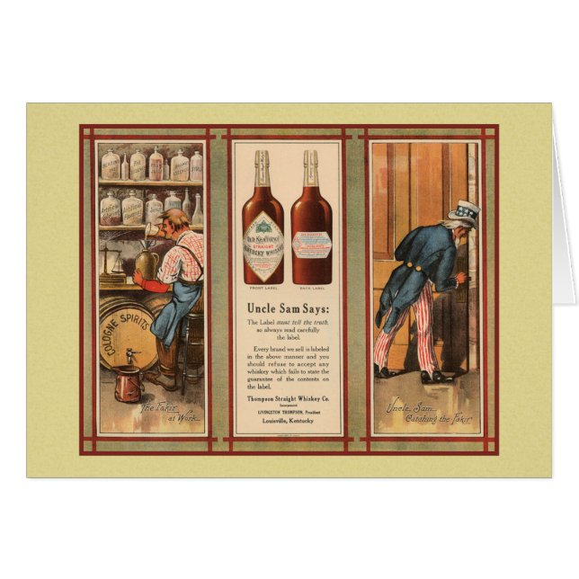 Kentucky Bourbon farbror Sam Prohibition Hälsningskort (Framsidan Horizontal)