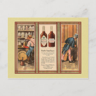 Kentucky Bourbon farbror Sam Prohibition Vykort