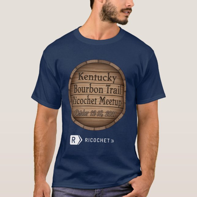 Kentucky Bourbon Trail Ricochet Meetup T-Shirt (Framsida)
