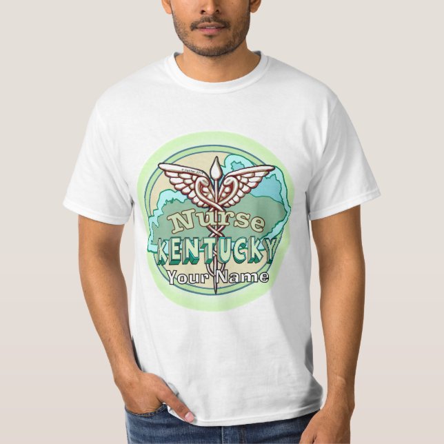 Kentucky Caduceus Nurse T Shirt (Framsida)