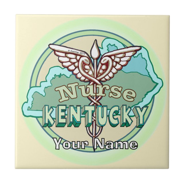 Kentucky Caduceus Nurse Tile Kakelplatta (Framsidan)