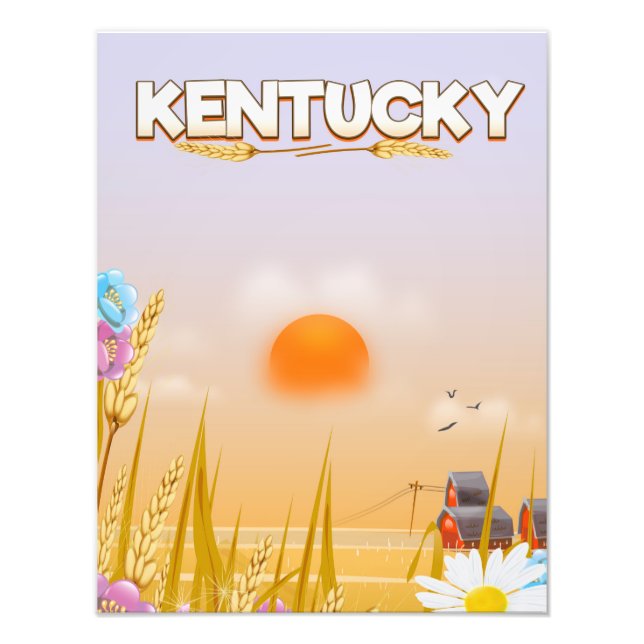 Kentucky Cute Farm resemapposters Fototryck (Framsidan)