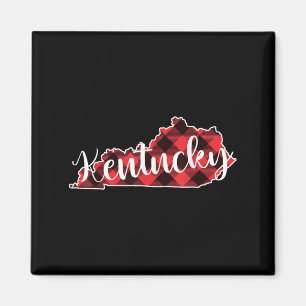 Kentucky delstats karta Buffalo Plaid jul Ky Kent Magnet
