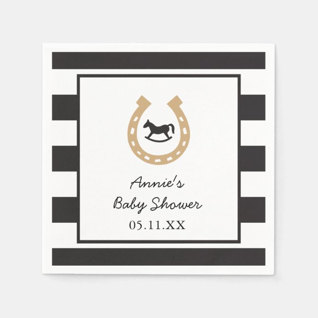 Kentucky Derby Baby Shower Drink Napkins Pappersservett (Framsidan)