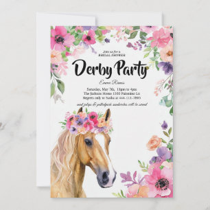 Kentucky Derby Brudtidsfest Inbjudan Akvarell
