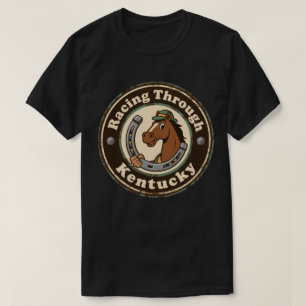 Kentucky Derby Charm_ Häst med jockeyhatt T Shirt