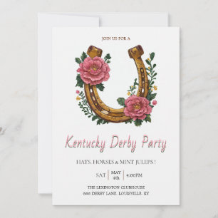 Kentucky Derby-fest Invitation Guldhästsko P Inbjudningar