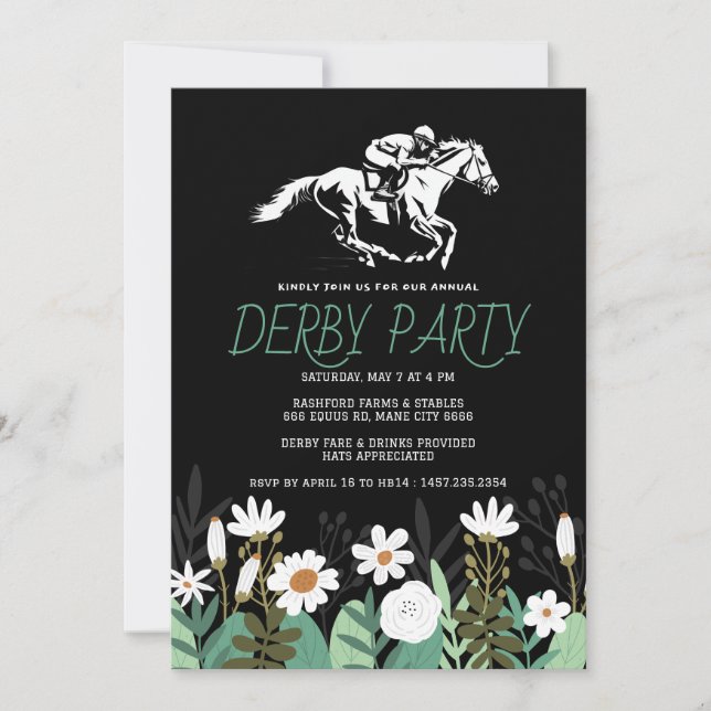Kentucky Derby Fest Invitation - Vit häst & Jo Inbjudningar (Framsida)
