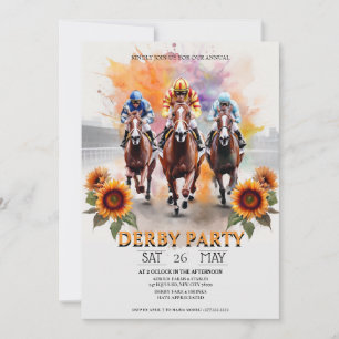 Kentucky Derby Festinladning Vattenfärg Häst R Inbjudningar
