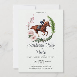 Kentucky Derby Festlighetsinbjudan Blommig Häst Ho Inbjudningar