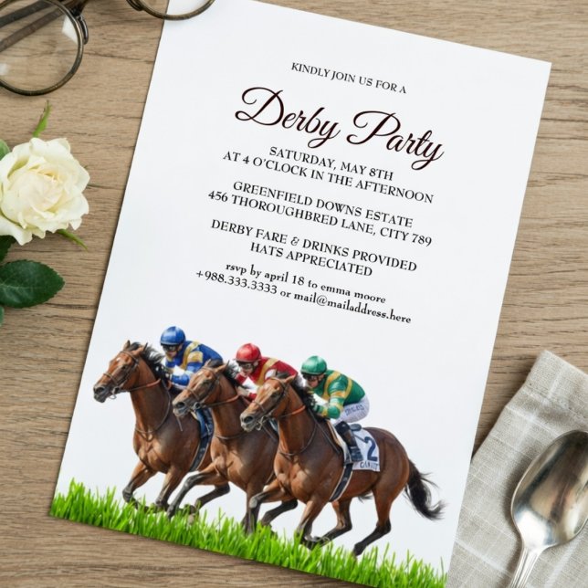 Kentucky Derby Festlighetsinbjudan Hästkapplöpning Inbjudningar (Skapare uppladdad)