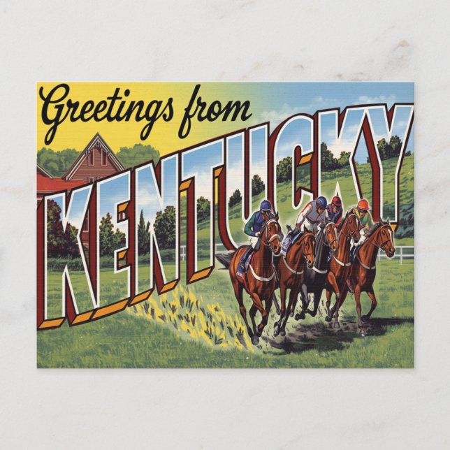 Kentucky Derby Hästkapplöpning Vykort (Framsida)