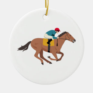 Kentucky Derby hästryttare Julgransprydnad Keramik
