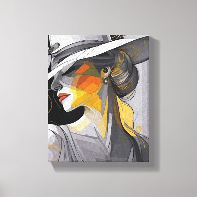 Kentucky Derby Hat Design Wrapped Canvas Wall Art (Framsida)