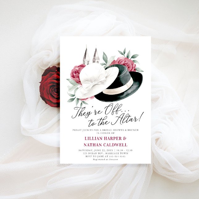 Kentucky Derby Möhippa Ro Horse Tävla Inbjudningar (kentucky derby bridal shower invitation red roses churchill spires horse racing theme modern elegant)