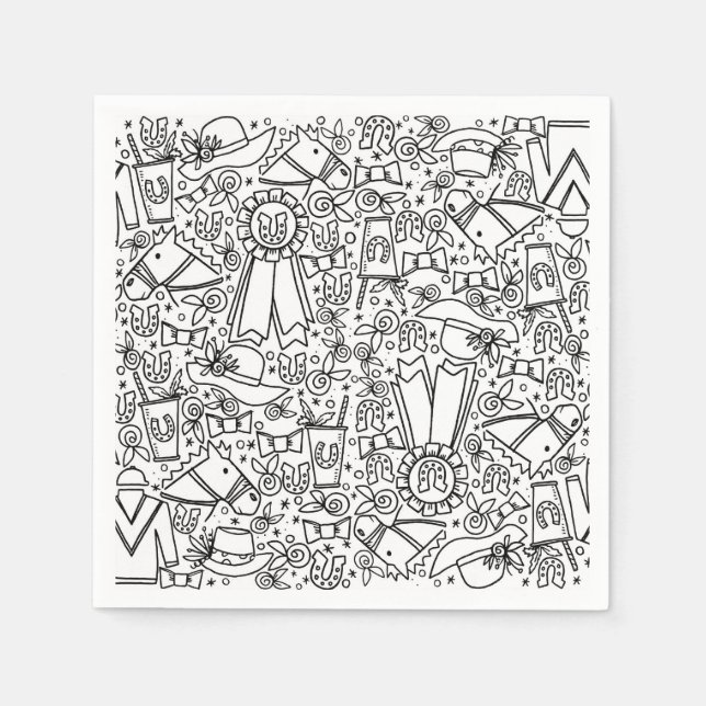 Kentucky Derby Party Napkins Pappersservett (Framsidan)
