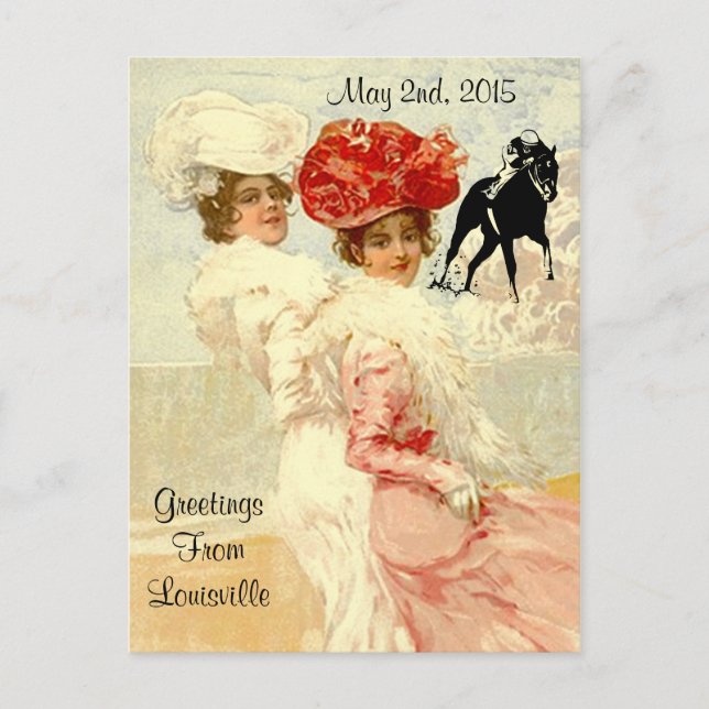 Kentucky Derby Postcards Horse Tävla Fashionable Vykort (Framsida)