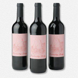 Kentucky Derby Vin-etikett Vinflaska Etikett