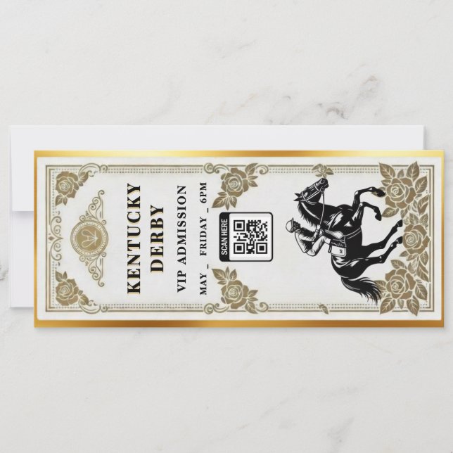 Kentucky Derby VIP-biljett inbjudan mall (Framsida)