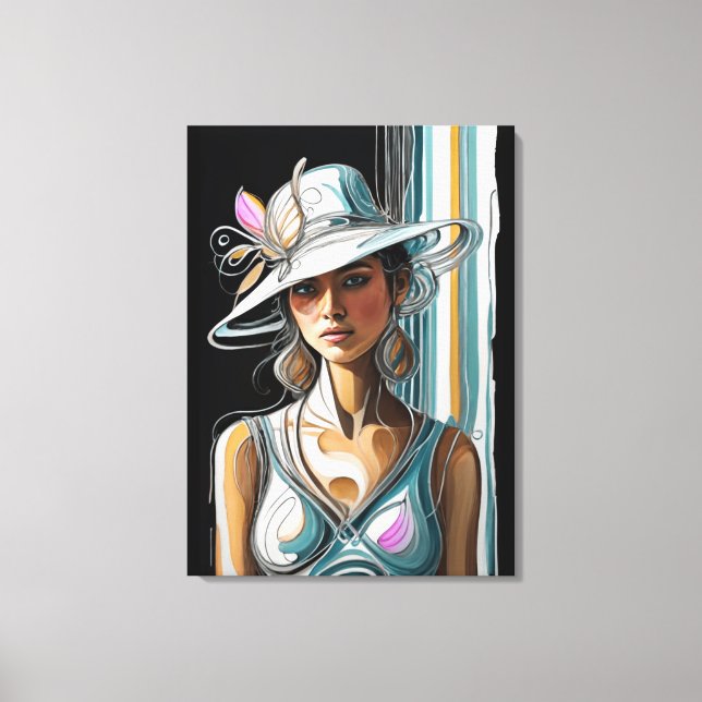 Kentucky Derby Womens Hat Canvas Wall Art Prages (Framsida)