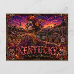 Kentucky Día de los Muertos Retro Vykort
