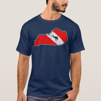 Kentucky Dive Flagga Dyka State Karta Dive Fla T Shirt
