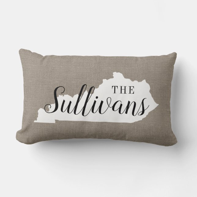 Kentucky Family Monogram State Dekorativ kudde (Framsida)