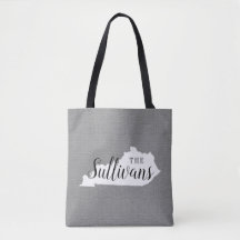 Kentucky Family Monogram State Tote Bag