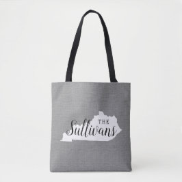 Kentucky Family Monogram State Tote Bag Tygkasse