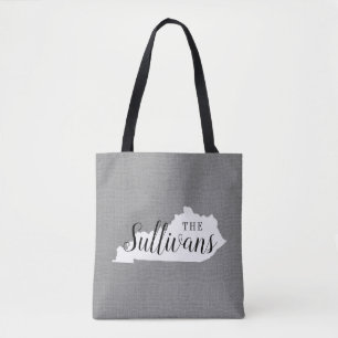 Kentucky Family Monogram State Tote Bag Tygkasse