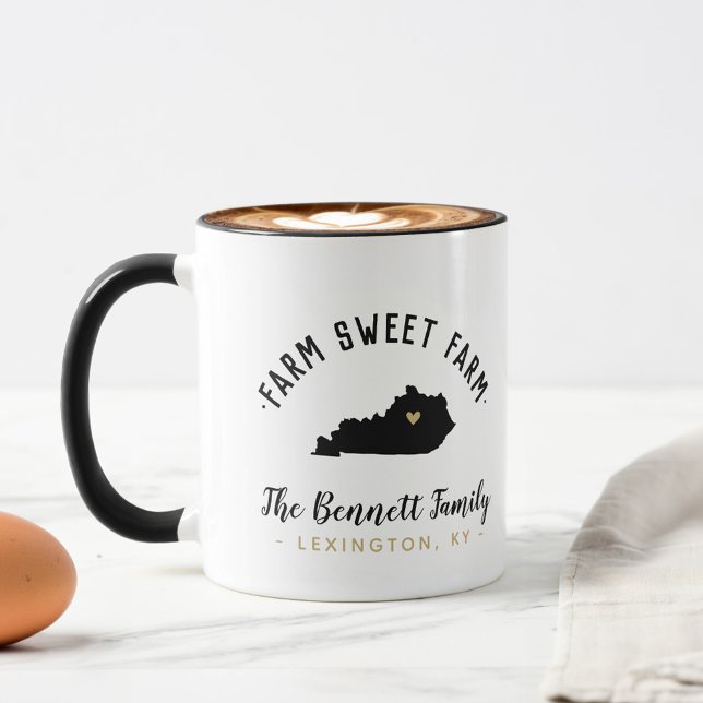 Kentucky Farm Sweet Farm Family Monogram Mugg (Skapare uppladdad)