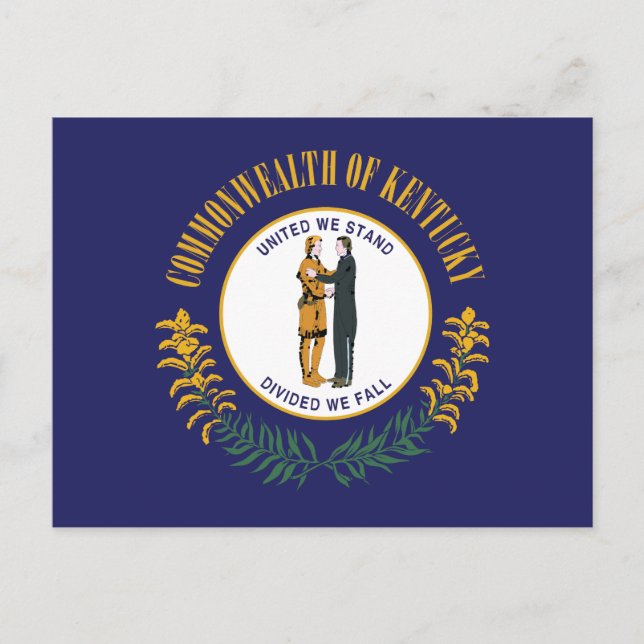 Kentucky Flag Tillsammans står vi Frontiersman Vykort (Framsida)