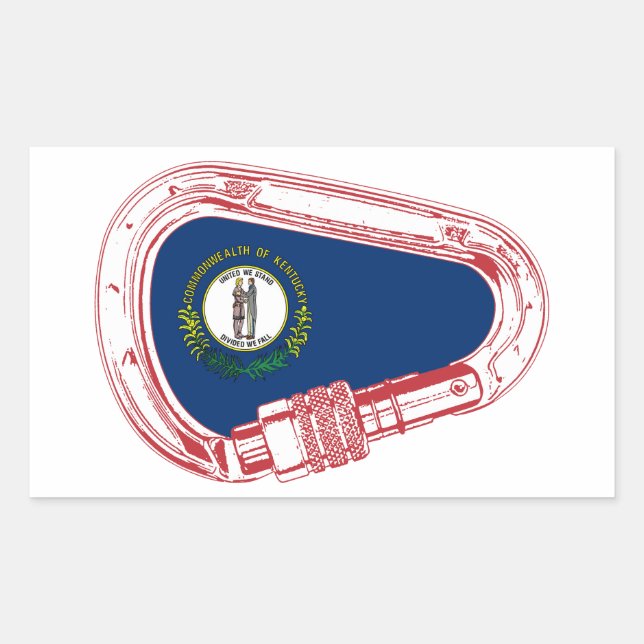 Kentucky Flagga klätting Carabiner Rektangulärt Klistermärke (Framsida)