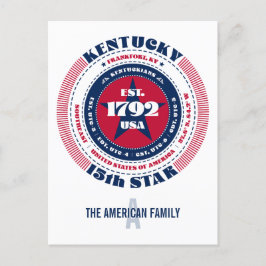 Kentucky, Frankfort, KY, Patriotic, Monogram Vykort