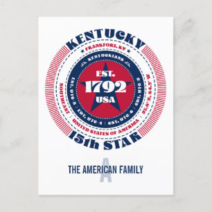 Kentucky, Frankfort, KY, Patriotic, Monogram Vykort