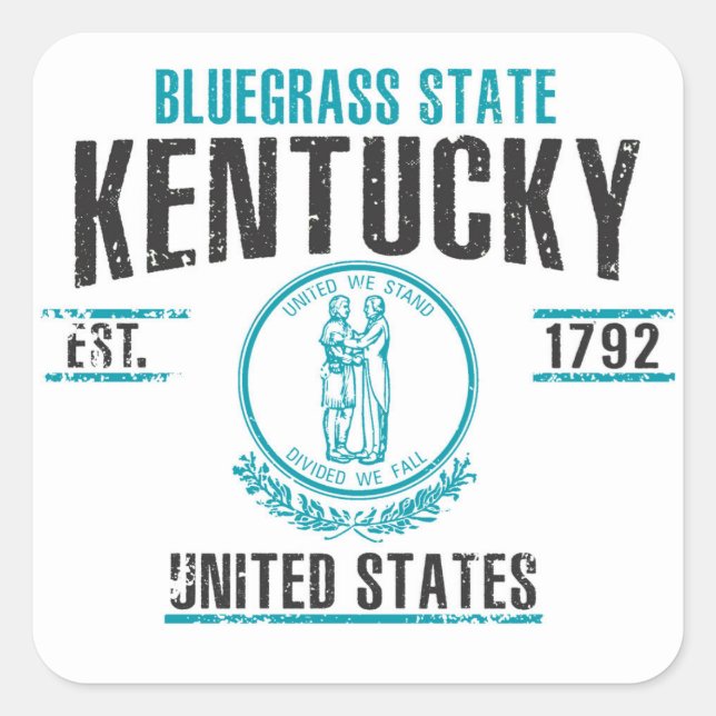 Kentucky Fyrkantigt Klistermärke (Framsida)