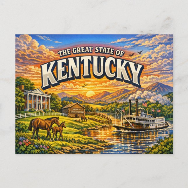  Kentucky Greetings Postkort  Vykort (Framsida)