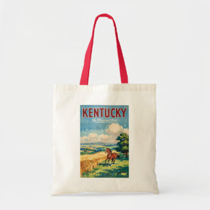 Kentucky Häst Illustrations Resa Konst Vintage Tygkasse