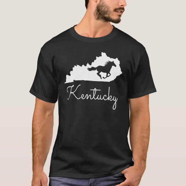 Kentucky Hästkarta Stat T Shirt (Framsida)