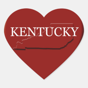 Kentucky Heart Karta Design Sticker Hjärtformat Klistermärke