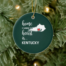 Kentucky Home är där hjärtat finns Julgransprydnad Keramik
